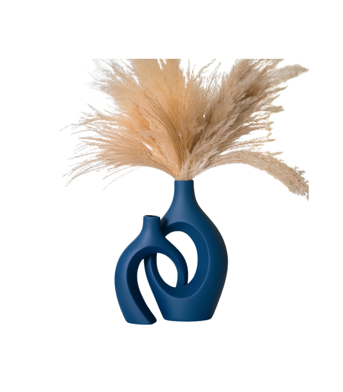 27 Lvases Snuggle Hollow Ceramic Vase Set of 2 - Image 1