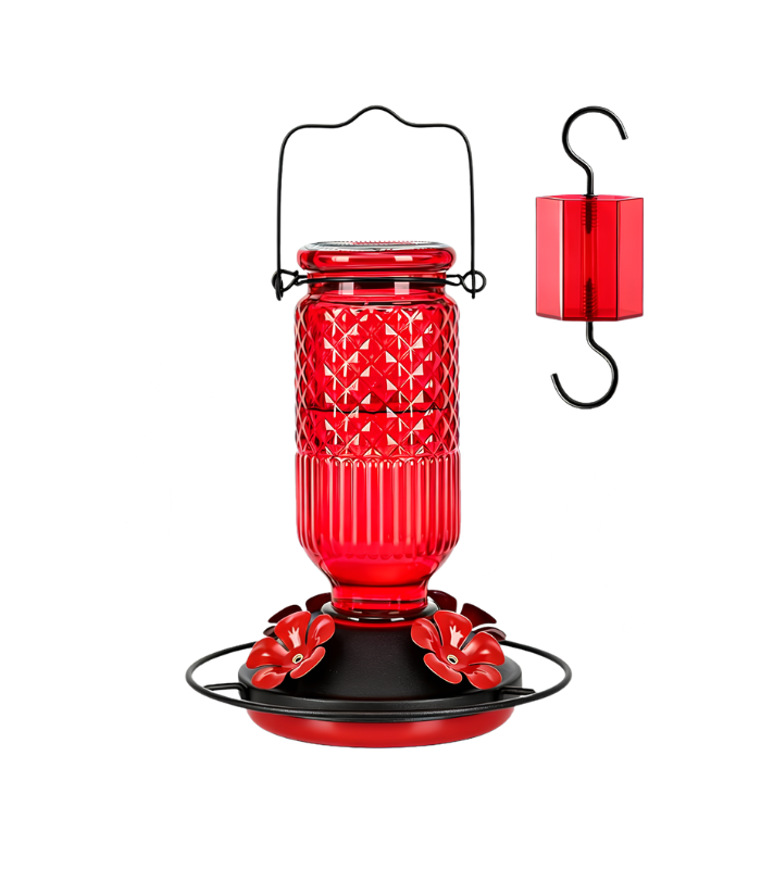 32 Glass Hummingbird Feeder for Outdoors - Image 1