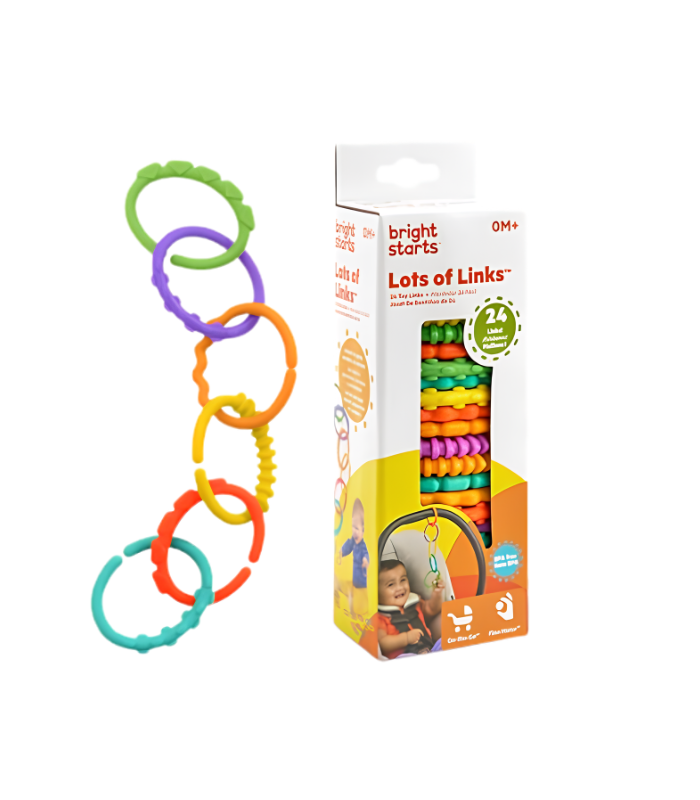 6 Bright Starts Lots of Links Rings Toys - Image 1